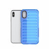 For iPhone XS / X High Transparency TPU Hybrid PC Airbag Phone Case(Transparent Blue)