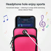 For Smart Phones Below 6.0 inch Zipper Double Pocket Multi Function Sports Arm Bag with Earphone Hole(Black)