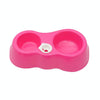 Pet Food & Water Bowl Set with Auto Dispenser (Magenta)