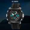 SKMEI 2065 50M Waterproof Multifunctional Men Dual Display Sports Digital Wrist Watch(Black White)