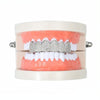 Halloween Accessories Micro-Inlaid Zircon Hip-Hop Braces, Colour: Silver Upper Teeth