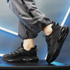 Men Air Cushion Sneakers Low Top Lace Running Shoes Mesh Breathable Sports Shoes, Size: 44(Black Gold)