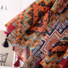 180 X 85cm  Women Cotton And Linen Scarf Retro Splicing Bohemian Printed Silk Shawl SL2003-007