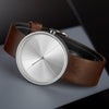 YAZOLE 520 Simple Dial Waterproof Quartz Movement Watch(Silver+Brown)