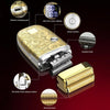 Men Electric Shaver Full Metal Body Reciprocating Shaver(Gold+Knife Net)