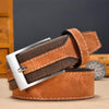 130cm Canvas Splicing Men Casual Belt Versatile Student Belt(Light Brown)