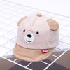 MZ7230 Bear Striped Pattern Soft Brim Caps Baby Cartoon Cotton Hats, Size: 46cm Adjustable(Khaki)