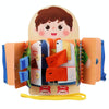 Children Wooden Multi-layer Practice Dressing Board Montessori Early Learning Educational Toy(Boy Model)