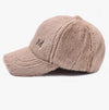 Women Autumn and Winter Thickened Rabbit Fur Plush Baseball Cap Curved Brim Warm Cap, Size: Adjustable(White)