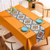 PVC Waterproof Oil-proof Embroidery Yarn Tablecloth, Size: 140x200cm(Ethnic Orange)