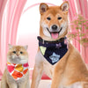 Pet Triangle Bib, Cartoon Cat & Dog Scarf (Style 11)