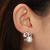 2 Pairs Micro-set Pearl Antler Earrings Deer Head  Earrings Elk Ear Studs(Gold)