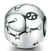 S925 Sterling Silver Twelve Constellation Beaded DIY Bracelet Accessories Jewelry Silver Beads, Style:Cancer