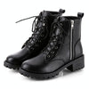 Round Head Low-profile Women Ankle Boots, Shoes Size:36(Black)