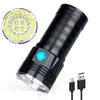 3 Gears, K18MAX 18xT6, Luminous Flux: 5400lm LED Flashlight, Without Battery (Black)