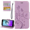 For Galaxy A5 (2017) / A520 Butterflies Love Flowers Embossing Horizontal Flip Leather Case with Holder & Card Slots & Wallet & Lanyard(Light Purple)