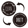 Dishwasher Round Magnet Clean Dirty Sign Double-Sided Dishwasher Magnet Cover(Black)
