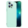 For iPhone 13 Pro Nano Lens Cover Liquid Silicone Phone Case(Light Cyan)