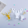D617 DIY Drop Mold Deer Antler Ornament Silicon Mold(Large+Small+Wooden Bracket)