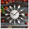 Cutlery Metal Kitchen Wall Clock Spoon Fork Creative Quartz Wall Mounted Clocks Modern Design Decorative Horloge Green