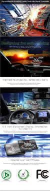5.5" OBD2 HUD Head-Up Display Car Speedometer - Black