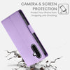 For Samsung Galaxy A36 Side Buckle Magnetic Frosted Leather Phone Case(Purple)