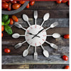 Cutlery Metal Kitchen Wall Clock Spoon Fork Creative Quartz Wall Mounted Clocks Modern Design Decorative Horloge White