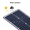 HAWEEL 4 PCS 20W Monocrystalline Silicon Solar Power Panel Charger, with USB Port & Holder & Tiger Clip, Support QC3.0 and AFC(Black)