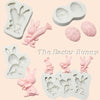 2 PCS Easter Bunny Egg Chocolate Baking Clay Silicone Mold, Specification: Bouquet Bunny