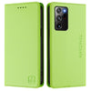 For Samsung Galaxy Note20 Ultra RC01 Dual-Folded Magnetic Suction RFID Leather Phone Case(Grass Green)