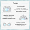 S925 Sterling Silver Platinum-plated Three-dimensional Shell Moonstone Earrings(SCE1763)