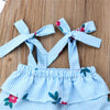 Summer Print Sleeveless Sling T-Shirt for Children, Size:80CM(Blue)
