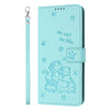 For Redmi K70 / K70 Pro Embossed Kitten Phone Leather Case with Lanyard(Mint Green)