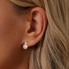 S925 Sterling Silver Platinum-plated Moissanite Pearl Earrings, Size: 0.5 Carat