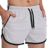 XXXL Three Pants Men Gym Shorts Quick Dry Swimming Trunks(Light Gray)