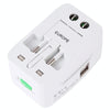 110-250V Multi-function Travel Universal Converter with Dual USB Interfaces, EU / UK / US / AU Plug(White)