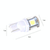 10PCS T10 3W 5500K SMD 5050 5 LED Car Clearance Lights Lamp, DC 12V(White Light)