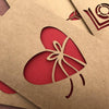 Retro Kraft Paper Hollowed Love Greeting Card Valentine Day Message Card(Carnation)