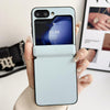 For Samsung Galaxy Z Flip5 Integrated Magnetic Axis Solid Color Leather Texture Phone Case(Blue)