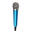 3.5mm Male + 3.5mm Female Ports Mini Household Mobile Phone Sing Song Metal Condenser Microphone, Compatible with IOS / Android System(Blue)