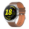 KT62 1.36 inch TFT Round Screen Smart Watch Supports Bluetooth Call/Blood Oxygen Monitoring, Strap:Leather Strap(Silver)