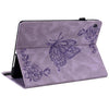 For Samsung Tab A 8.0 2019 T290/T295/T297 Butterfly Flower Embossed Leather Tablet Case(Purple)