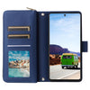 For Samsung Galaxy A53 5G Nine-card Slots Zipper Wallet Bag Leather Phone Case(Blue)