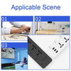 T14 2m 2500W 3 Plugs + 3-USB Ports Multifunctional Socket With Switch, Specification: US Plug (Black)