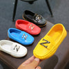 DKF-282 Lightweight Non-slip Dance Bean Shoes Children Leather Shoes, Size: 30(Deep Blue)