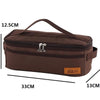 CLS Outdoor Camping Cookware Storage Bag BBQ Tableware Storage Bag Travel Portable Toiletry Bag(Brown)