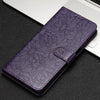 For Samsung Galaxy S21 Ultra 5G Daisy Embossed Leather Phone Case(Dark Purple)