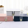 zk-0025 Multifunctional Double Layer PU Large Capacity Earring Ring Jewelry Box(Lotus Color)