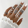 13pcs/set Exaggerated Serpentine Flower Love Geometric Joint Ring(SKU5932 Silver)