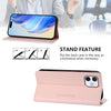For iPhone 12 mini RC01 Dual-Folded Magnetic Suction RFID Leather Phone Case(Pink)